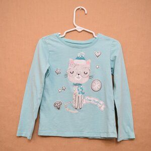 The Children’s Place “Snow Much Fun” Cat Graphic Long Sleeve Shirt | Size 4T